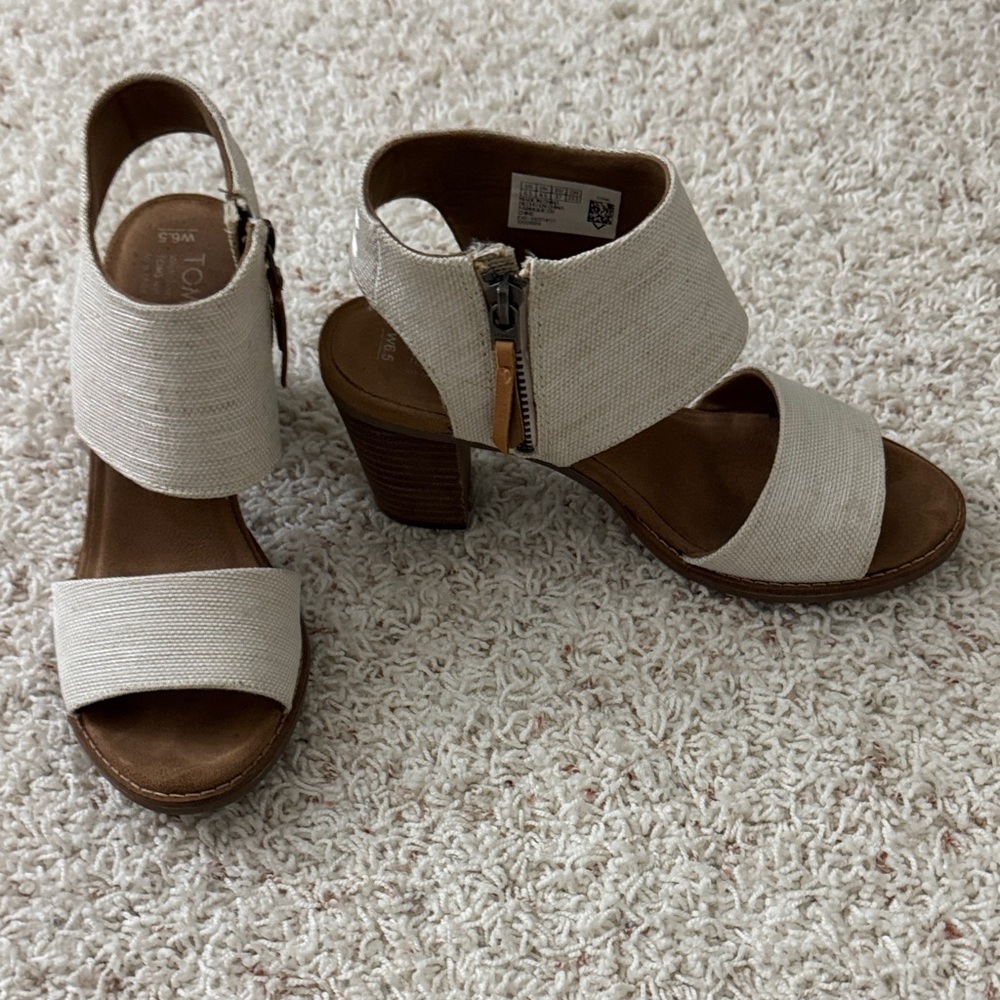 TOMS Women's Beige Heeled Sandals